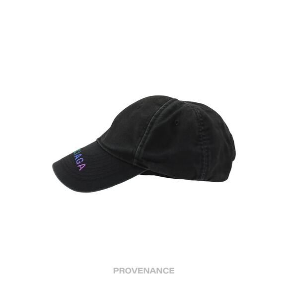 🔴 Balenciaga Embroidered Rainbow Logo Cap - Washed Black - Picture 4 of 12